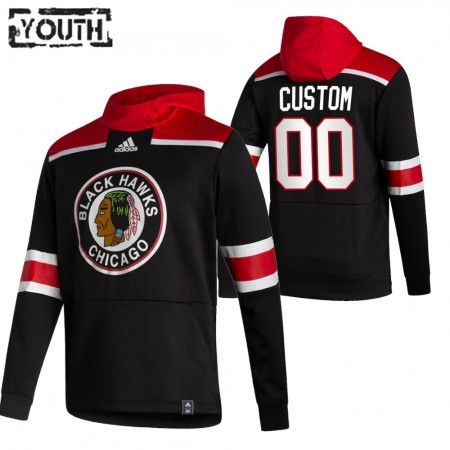  Chicago Blackhawks Customized 2020-21 Reverse Retro Sawyer Hooded Sweatshirt - Barn